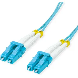 Value LWL-Kabel 50/125μm OM3, LC/LC, Low-Loss-Stecker, türkis, 0,5 m
