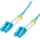 Value LWL-Kabel 50/125μm OM3, LC/LC, Low-Loss-Stecker, türkis, 0,5 m