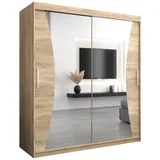 abiks möbel Schwebetürenschrank MONACO 180 x 200 x 62 cm Eiche