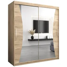 abiks möbel Schwebetürenschrank MONACO 180 x 200 x 62 cm Eiche