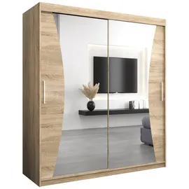 abiks möbel Schwebetürenschrank MONACO 180 x 200 x 62 cm Eiche