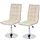 Mendler 2er-Set Esszimmerstuhl HWC-C41, Stuhl Küchenstuhl, höhenverstellbar drehbar, Kunstleder FSC®-zertifiziert ~ creme