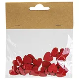 Riffelmacher & Weinberger Holz Streudeko Herzen Rot 24 Stck. - Ø 1,5 cm | 08268 - Hochzeit Tischdekoration