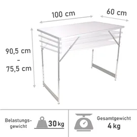 Lemodo Tapeziertisch 100 x 60 cm 30,0 kg weiß 34193
