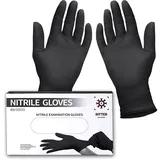 Ritter Premium Nitrilhandschuhe schwarz 100 Stück - Einweghandschuhe latexfrei - Einmalhandschuhe nitril puderfrei - Black Nitrile Gloves - Größe S