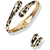 FIRETTI Schmuckset FIRETTI "Multipack Schmuck Geschenk Kupfer Ring Armreif Animalprint", gold (gelbgoldfarben, schwarz), Schmuck_Sets, Damen, Kupfer, glänzend, Schmuckset, Made in Germany