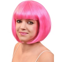 Bobfrisur Perücke pink - Verkleidung Kostüm-Accessoire für Karneval, Halloween & Motto-Party
