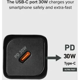 SBS 30-W-GaN-Power Delivery-Ultra-Schnellladegerät, Schwarz