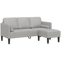 vidaXL 3-Sitzer L-förmiges Sofa Wolken Grau 160 cm Stoff