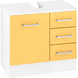 Waschbeckenunterschrank WELLTIME "Ribera", gelb (gelb, weiß), B:60cm H:54cm T:35cm, MDF, Schränke
