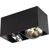 QAZQA Design Spot schwarz rechteckig 2-flammig - Box