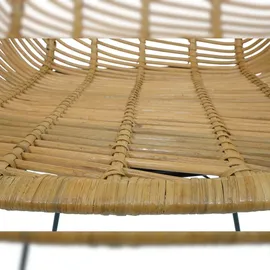 Mendler Esszimmerstuhl HWC-M28, Küchenstuhl Korbstuhl Rattansessel Rattanstuhl Stuhl, Kubu Rattan Metall