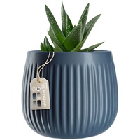 Kadax Blumentopf, Keramikpflanztopf, Blumenkübel 12 cm, Dunkelblau