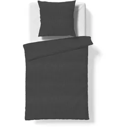 fleuresse Bettwäsche Faro 155 x 220 cm Musselin Grau Anthrazit