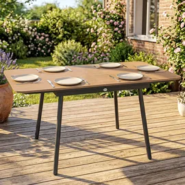 Outsunny Gartentisch 140 x 80 x 75 cm Braun