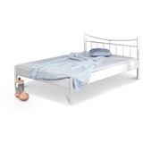 BedBox Metallbett Lucy, klassisch und schlicht weiß 140 cm x 200 cm x 41 cm