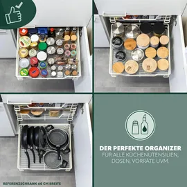 bremermann Teleskopschublade 30 cm mit Einlegeboden, Küchenschublade zum Nachrüsten, Vollauszug mit Teleskop-Schienen, ideal für Küche, Bad & gr onesize