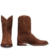 ENWIND Herren Wildleder Cowboy-Stiefel Mit Spitzer Zehenpartie, Slip-On Niedriger Absatz Knöchelstiefel,Braun,42 EU - 42 EU