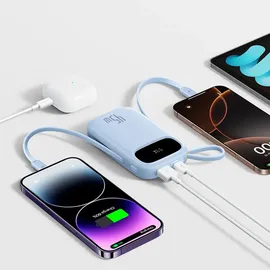 OEM EnerFill Fc31 20000mAh 45W Powerbank mit Display, und Usb-c-lightning-kabeln – Blau