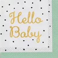 Amscan 9913152 - Servietten Hello Baby - 16 Stk.