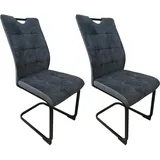 Hti-Living Schwingstuhl Mateo Grau 2er-Set