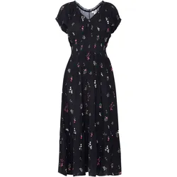 A-Linien-Kleid B.YOUNG "A-Linien-Kleid BYIROSE DRESS -", Damen, Gr. 40, N-Gr, schwarz (schwarz mix), Obermaterial: 100% Viskose CV., unifarben, A-Linie lang, V-Ausschnitt, Kleider