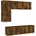 vidaXL Wohnwand 5-TLG., Schrankwand mit viel Stauraum, Wandmontage Anbauwand Fernsehschrank, Wohnzimmer Set Schrank Wandschrank, Räuchereiche Holzwerkstoff