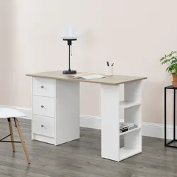 Schreibtisch Lemberg 120x50x72 cm Weiß/Eiche-Optik