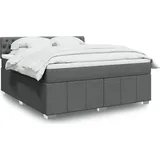 vidaXL Boxspringbett 180 x 200 cm Dunkelgrau