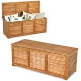 GIANTEX Auflagenbox Kissenbox Holz, Gartenbox mit Deckel, Aufbewahrungsbox Garten 178L, Gartentruhe Kissentruhe Outdoor, Aufbewahrungstruhe Garten, Auflagentruhe Holztruhe atmungsaktiv, 120x45x45cm