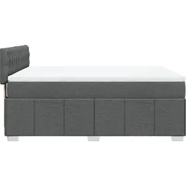 vidaXL Boxspringbett 140 x 200 cm Dunkelgrau