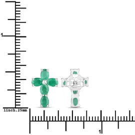 vira jewels Ohrstecker Vira Jewels Silber 925 rhodiniert mit Smaragd-Steinen 1,4