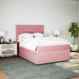 vidaXL Boxspringbett 140 x 200 cm Rosa