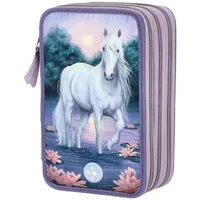 DEPESCHE Miss Melody 3-Fach Federtasche LED Seerosen
