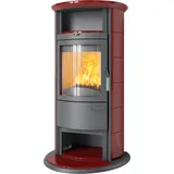 Kaminofen HARK 17 NH GT FlameKat 5 kW - Ofenkacheln: bordeaux-rot - Korpus: titan