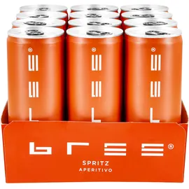 BREE Spritz Aperitivo | erfrischender Aperitif mit bittersüßem Geschmack und fruchtiger Orangennote | 12 x 0,25l