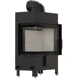 Kamineinsatz aus Stahl KRATKI LUCY links 12 kW Ø 200 mit Türfeder - Schwarz
