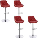 Woltu 4er Set Barhocker Barstuhl Höhenverstellbar, Drehbar, Sitzfläche, aus Kunstleder, verchromter Stahl Bordeaux BH23bd-4