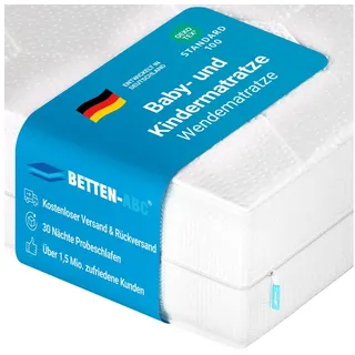 Betten-ABC OrthoMatra Mini-Duo – Babymatratze/Kindermatratze mit Baby- und Kleinkindseite, Bezug waschbar