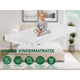 Dreamstar Babymatratze für Babybett – Kindermatratze 60x120 cm | mit Trittkante | 9 cm hoch | extra hautfreundlicher Bezug | DREAMSTAR Ergo Kids