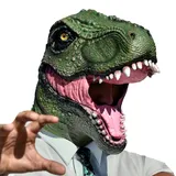 mikamax Dinosaurier Maske, Realistischer Dino-Kopf, Halloween Dinosaurier Tierkopf Maske für Party, Weihnachten und Karneval, Latex Maske, Geschenk und Requisite