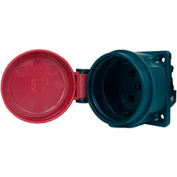 Anbausteckdose 16A 230V IP55 Einbausteckdose Schutzkontakt rot Schweizer System T25 PCE