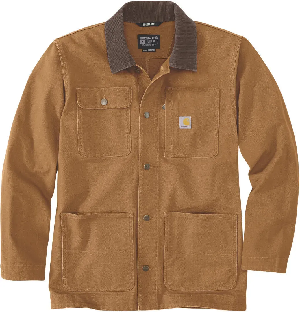 Carhartt Loose Fit Firm Duck Chore Jas, bruin, XL Voorman