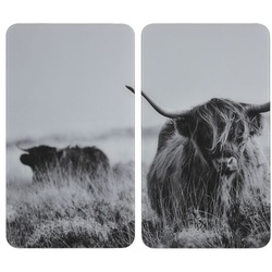 Wenko 2er-Set Herdabdeckplatte Universal »Highland Cattle« weiß, 30x4.5x52 cm