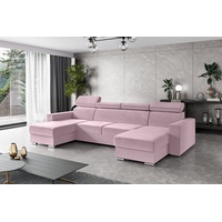 ALTDECOR Ecksofa FIX, Couch mit Schlaffunktion, Wohnzimmer - Wohnlandschaft rosa