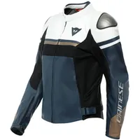 Dainese Lederjacke Dunkelblau/Weiß/Gold 40