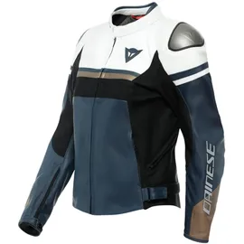 Dainese Lederjacke Dunkelblau/Weiß/Gold 40