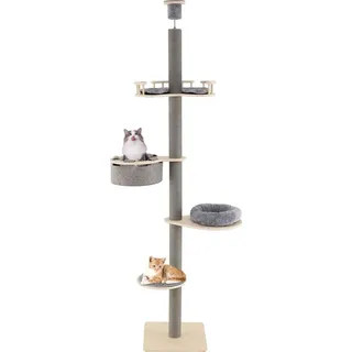 Goplus Kratzbaum deckenhoch 236-271 cm grau