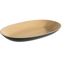 Servierschale APS "Frida", braun (braun, schwarz), B:21cm H:4cm L:33,5cm, Melamin, Schüsseln, bruchsicheres und pflegeleichtes Material, Länge 21 cm