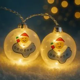 Buri LED Lichterkette aus Glas-Weihnachtskugeln Weihnachtsbeleuchtung Weihnachtsdeko